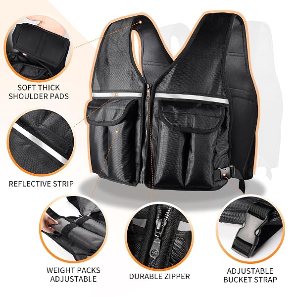 PRODIGEN ADJUSTABLE WEIGHTED VEST, 0-12 LB WEIGHT VEST FOR WOMEN AND MAN WITH 8 REMOVABLE SANDBAG AND POCKET | WEIGHTED VEST FOR WALKING, RUNNING, WEIGHT LOSS, STRENGTH TRAINING, AND HOME WORKOUTS