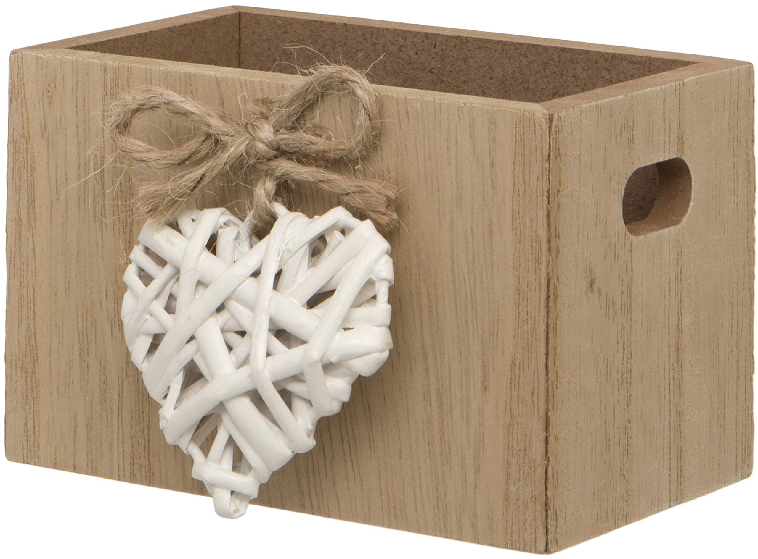 Maturi Woven Heart Wooden Trinket Box