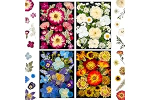 MIKIYA 92Pcs Pressed Dried Flowers for Resin, Real Assorted Natural Bulk Dry Floral Leaves for DIY Art Crafts, Epoxy Molds, Jewelry, Soap, Candle Making, Nails Decors