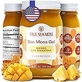 TrueSeaMoss Sea Moss Gel – Made in USA – Wildcrafted Seamoss, Fruits & Jarred Vegetables – Mango/Pineapple, Pack of 1 (Labels