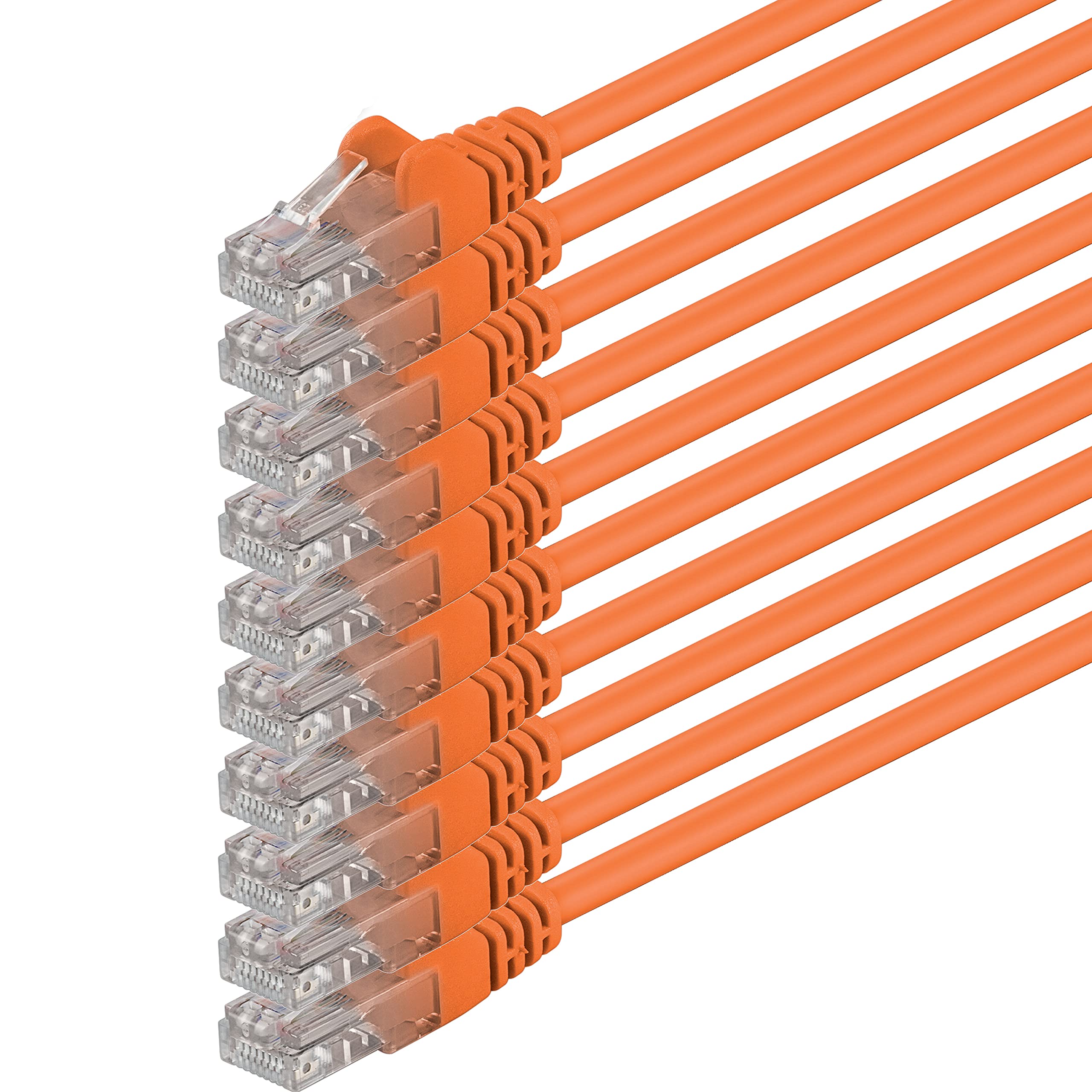 1aTTack.de 5m - orange - 10 pieces - (PACK) - CAT.6 CAT6 Ethernet LAN network cable 1000 Mbit/s patch cable
