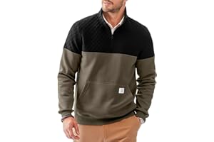 JMIERR Men's Quarter Zip Sweatshirts Pullover Classic Long Sleeve Mock Neck Workout Warm Sweater