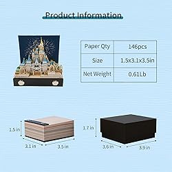 MACTANO 3D Art Memo Pad, Rip-Away Castle Paper