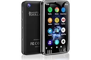HIFI WALKER MP3 Player with Bluetooth and WiFi, Music Player with Camera Spotify Pandora,Amazon Music, 4" Touch Screen Android MP4 Player with Speaker 144GB MP4 & MP3 Player for Travel Sport