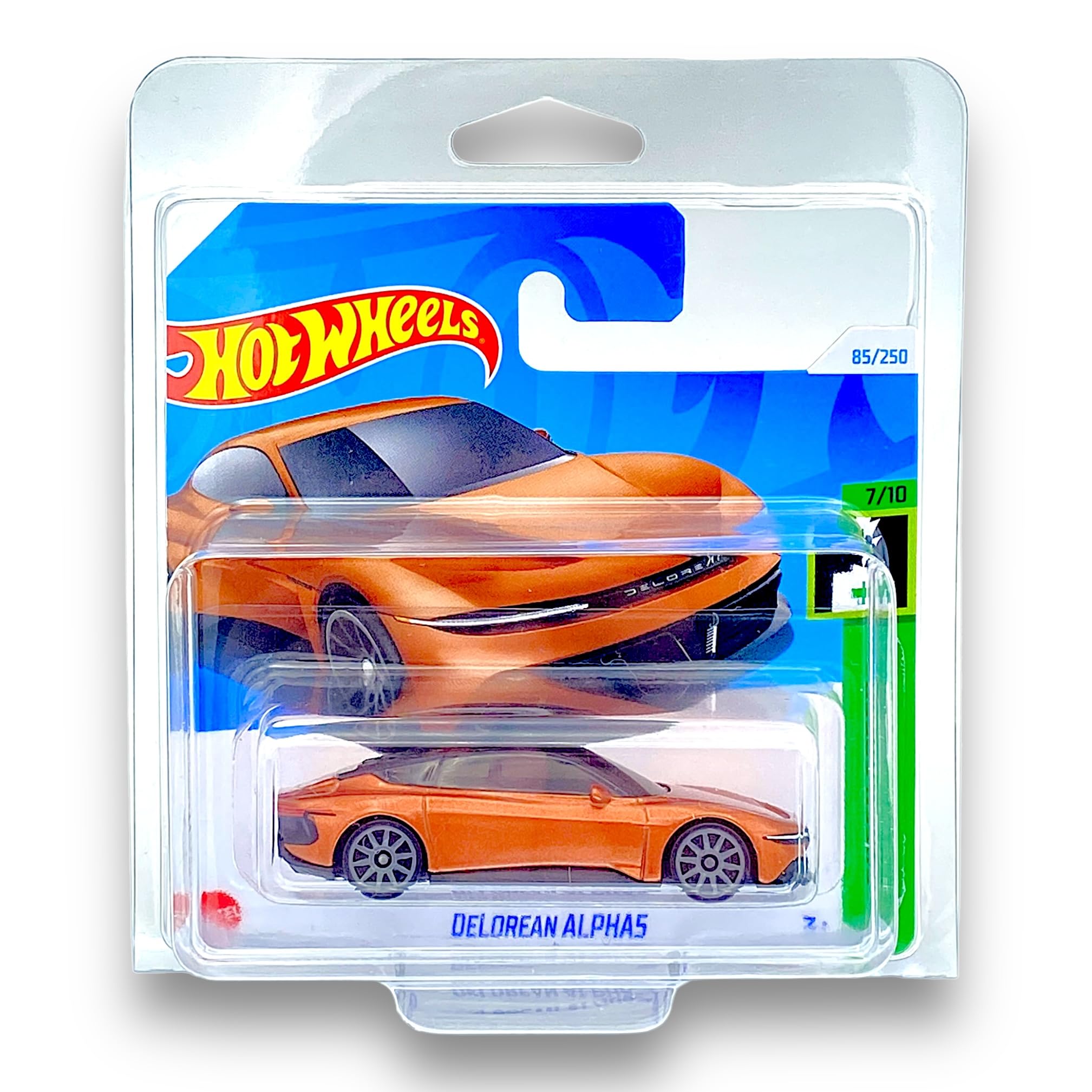 Hot Wheels Delorean Alpha5 (Bronze) 7/10 HW Green Speed - 2024-85/250 (Short Card) - COMES IN A GENUINE KLAS CAR KEEPER PROTECTOR CASE - HTD32