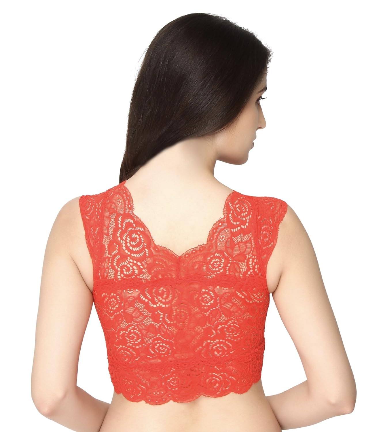 pretty girl women's net bustier saree blouse