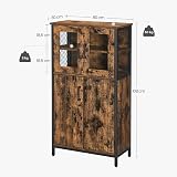VASAGLE Storage Cabinet Multipurpose Cupboard Industrial Rustic Brown Black view 7