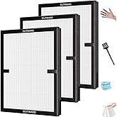 E-200 True HEPA Filter Replacement Compatible with LUNINO air purifier replacement filter E-200 Air Purifier, 3-Stage Filtration for Home Large Room up to 1740 sq.ft - 3 Pack with brush