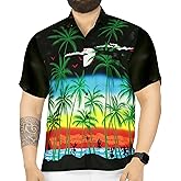 LA LEELA Men's Hawaiian Shirts Short Sleeve Button Down Shirt Mens Casual Shirts Vacation Tropical Shirts for Men Funny