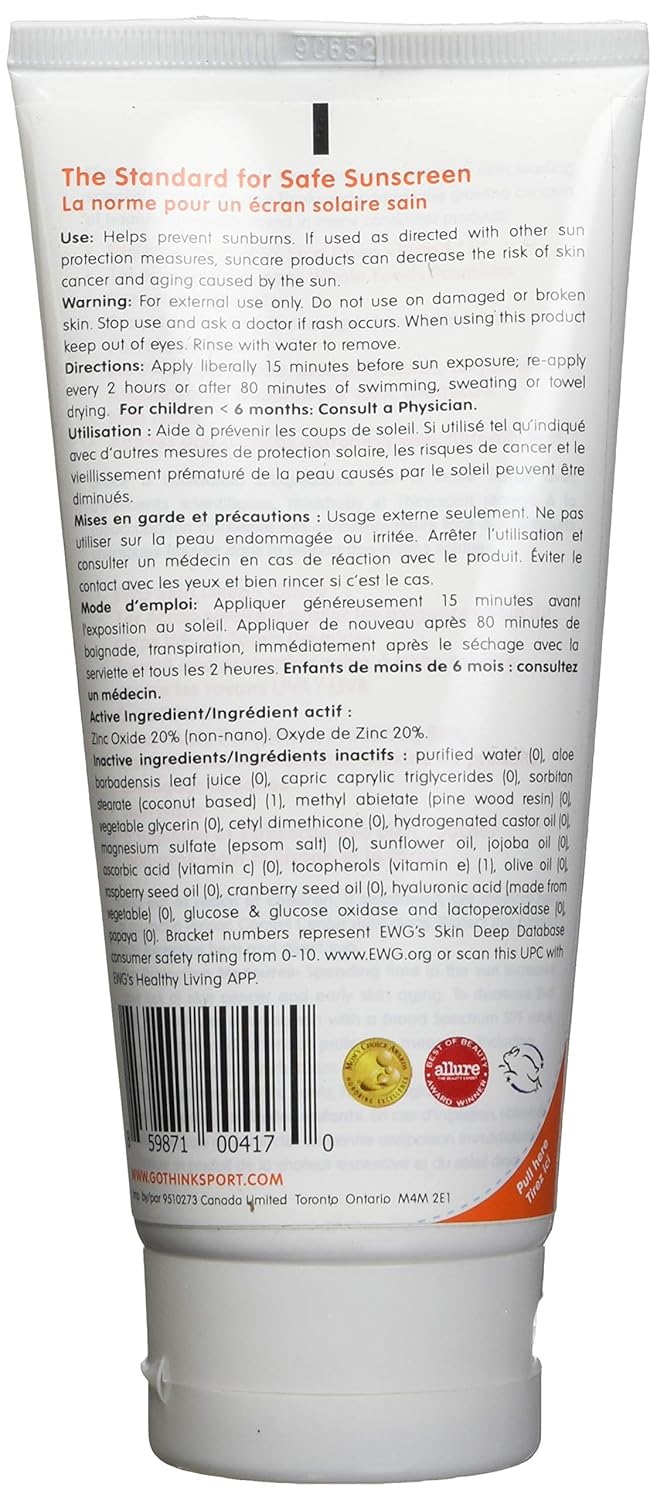Baby Sunscreen Natural Sunblock by Thinkbaby, Safe, Water Resistant Sunscreen - SPF 50+ (3 ounce): Think Baby: Baby
