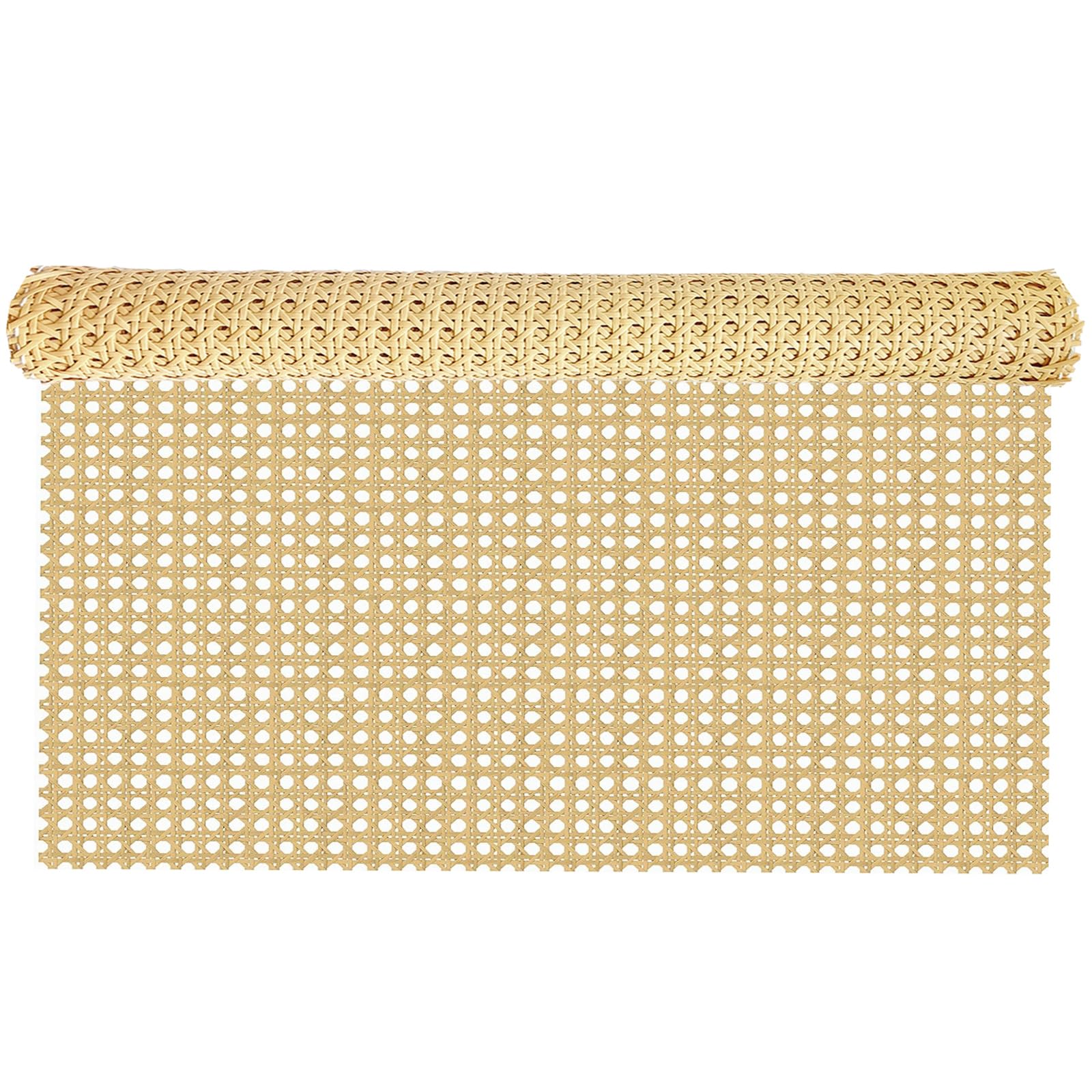 ALLINKIT 24inch Width Cane Webbing Roll 3.3Feet Length,PE Plastic Rattan Cane Material, Rattan Webbing Roll for Furniture Upgrade,Woven Open Mesh Cane for DIY Projects Crafts and Decor