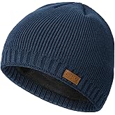 Wmcaps Winter Hats for Men Women, Fleece Lined Knit Beanie Warm Soft Stocking Cap for Cold Weather Outdoor