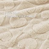 Bedsure Medium Dog Blanket 100x80cm Soft Fleece Sherpa Cream view 2