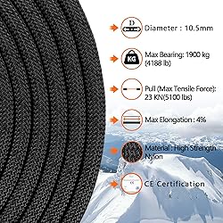 AOLEBA 10.5 mm Static Climbing Rope