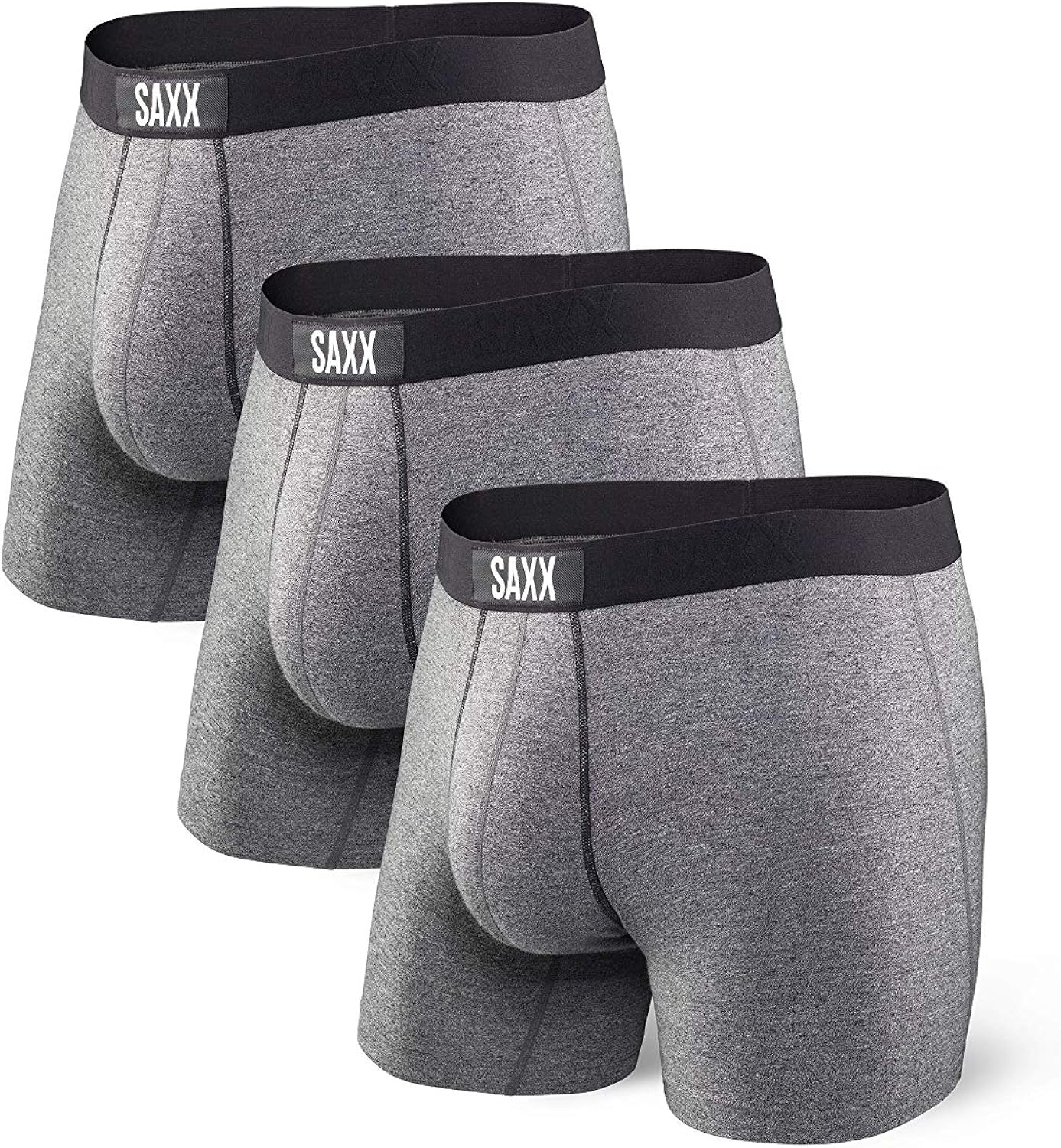 Saxx Underwear Men's Boxer Briefs – Vibe Boxer Briefs with Built-in Ballpark Pouch Support – Boxer Briefs, Pack of 3 at  Men’s Clothing store