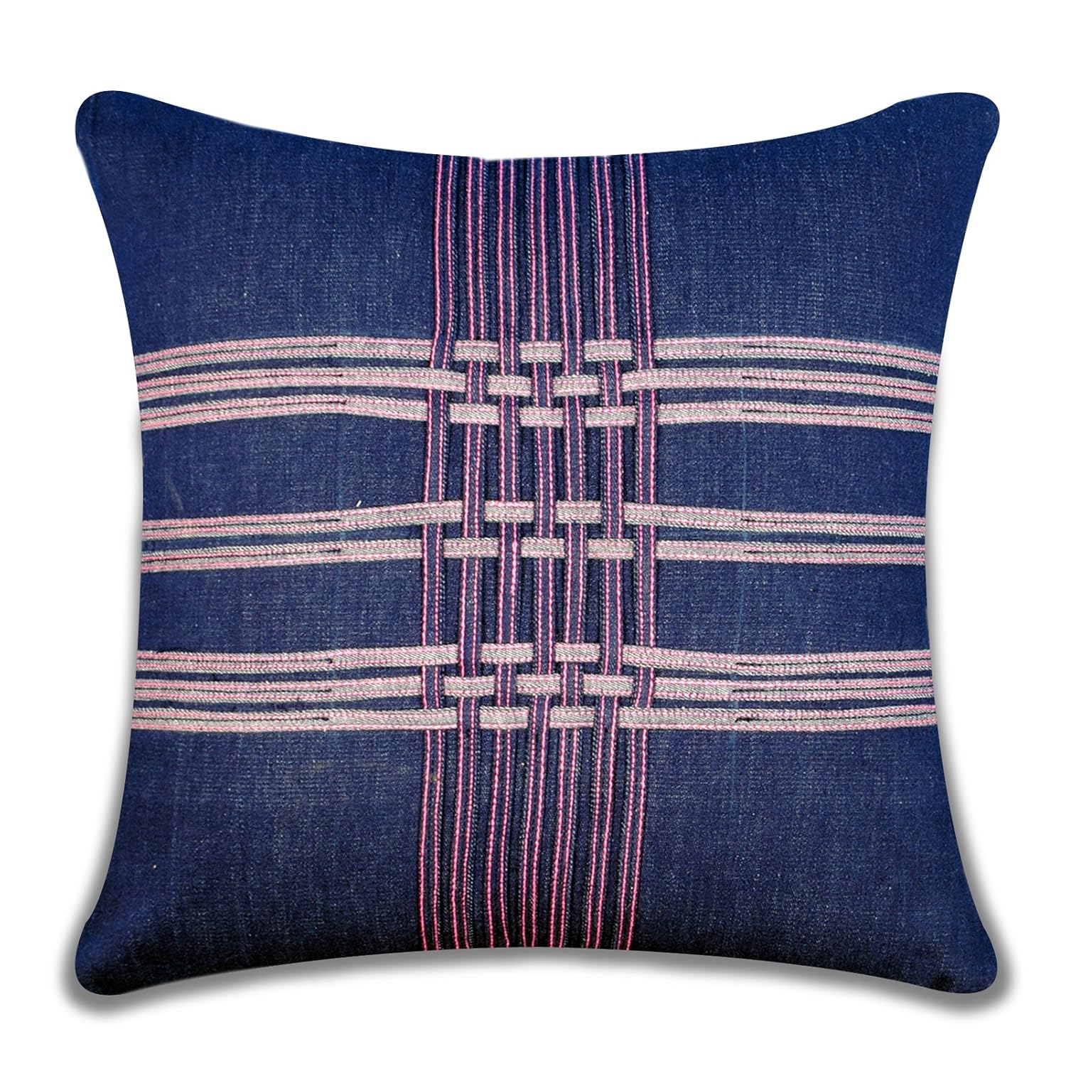 Ecofriendly Handloom Denim Throw Pillow (Cushion Cover