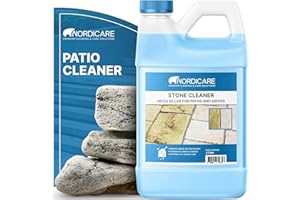 Nordicare Stone and Concrete Cleaner – Professional Alkaline Formula for Outdoor and Indoor Stone and Concrete Surfaces – Removes Dirt, Weathering Residues, Oil Stains, and Tough Stains, 84.5oz