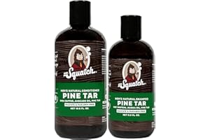 Dr. Squatch Pine Tar Men's Shampoo + Conditioner Hair Bundle - Keeps Hair Looking Full, Healthy, Hydrated