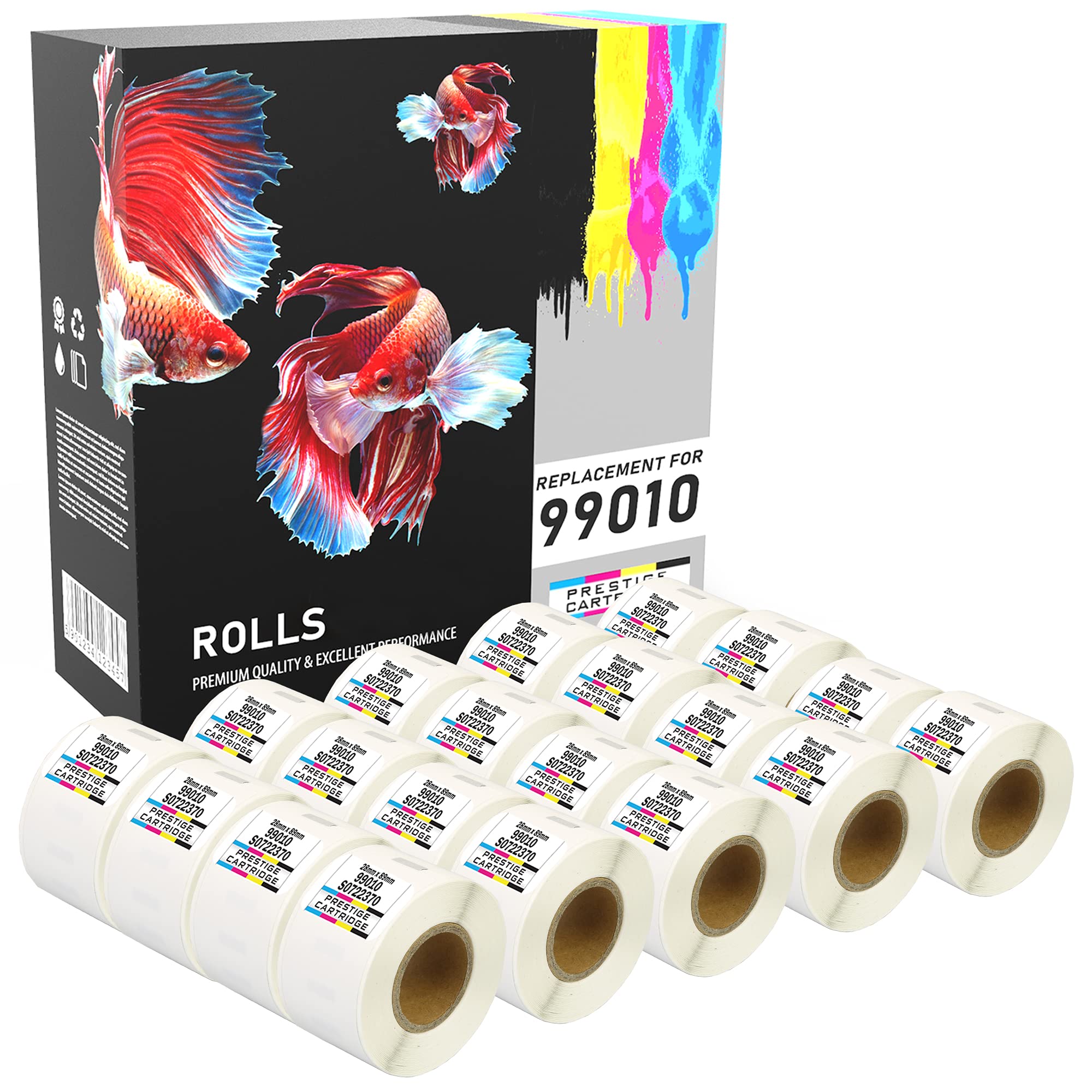 Prestige Cartridge 20 Compatible Roll Replacement for SLP-2RL SLP-2RLH 28mm x 89mm Whte Address Labels (130 Labels/Roll)