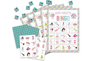 OZTEMETY Spa Bingo Card Game for Adults - 24 Players Sleepover Party Supplies, Favors & Decorations