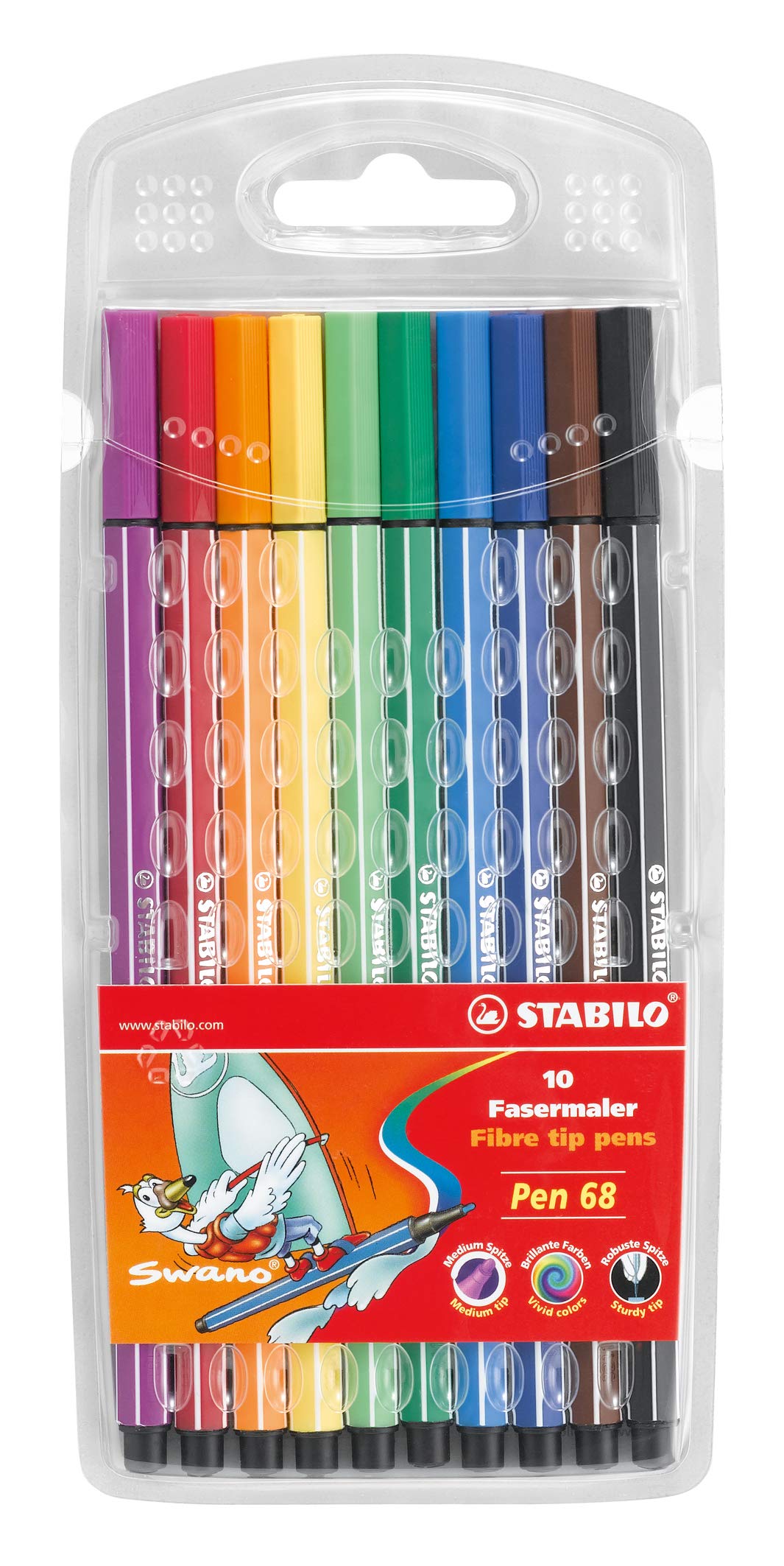 Stabilo Pen 68 6810/PL-77 Fibre-Tip Pens Case with 10 Colours