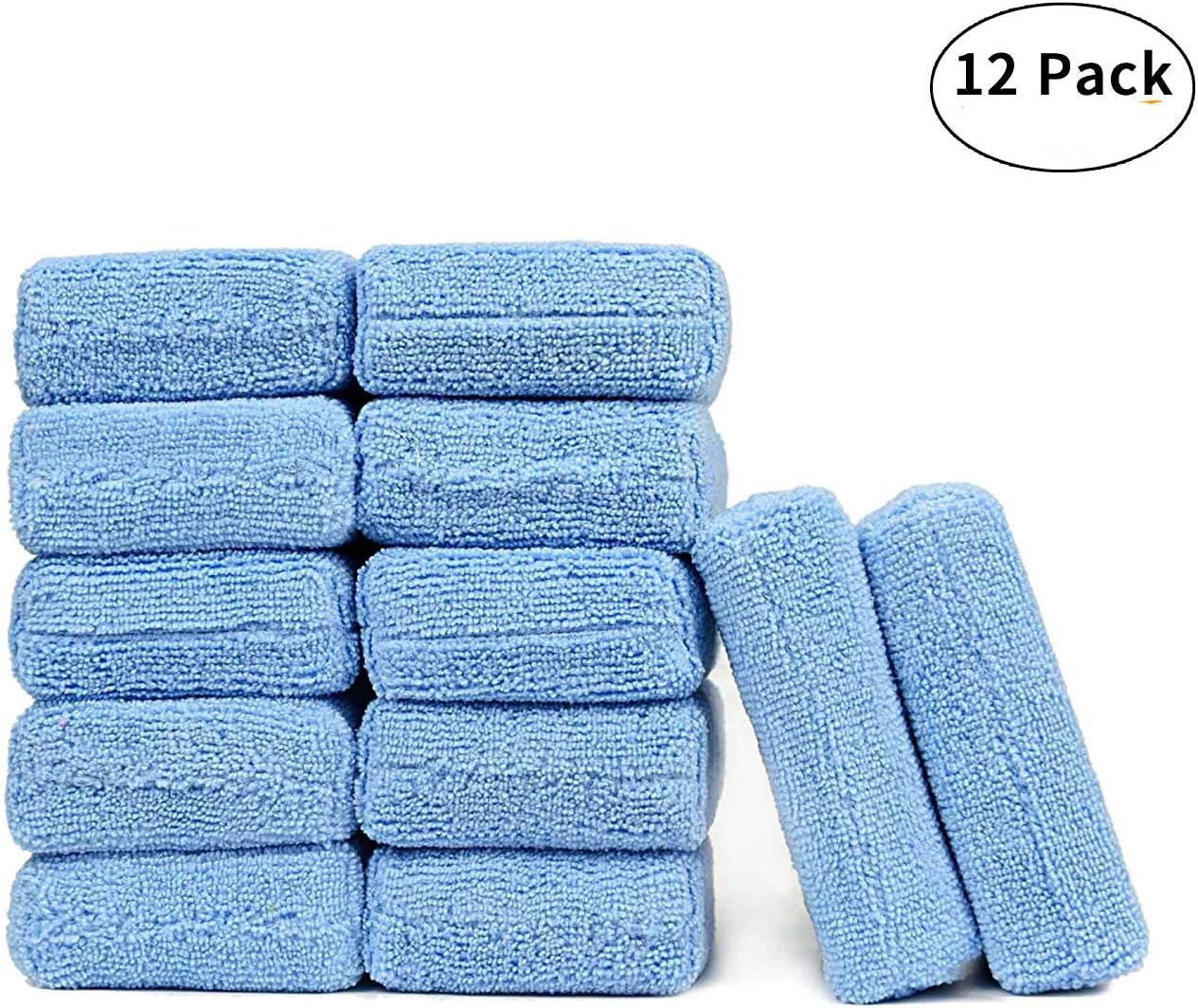 CARCAREZ Professional Premium Grade Microfiber Applicator Pad, Blue