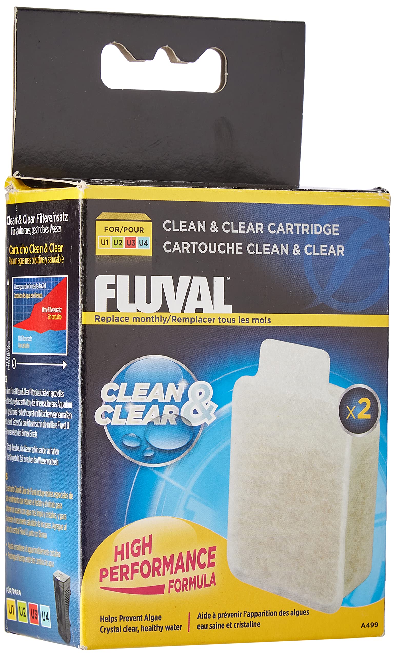 Fluval U Internal Filters Clean and Clear Cartridge, White