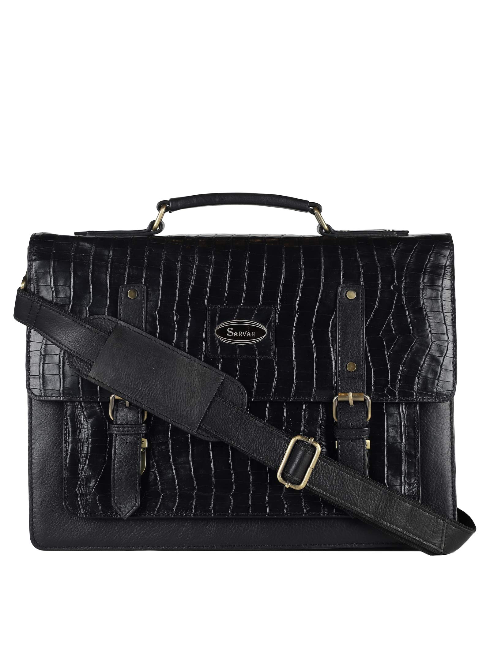 Leather Briefcase for Men Business Laptop Bag Messenger Shoulder Bag 16 Inch Handbag Handmade Daily 
