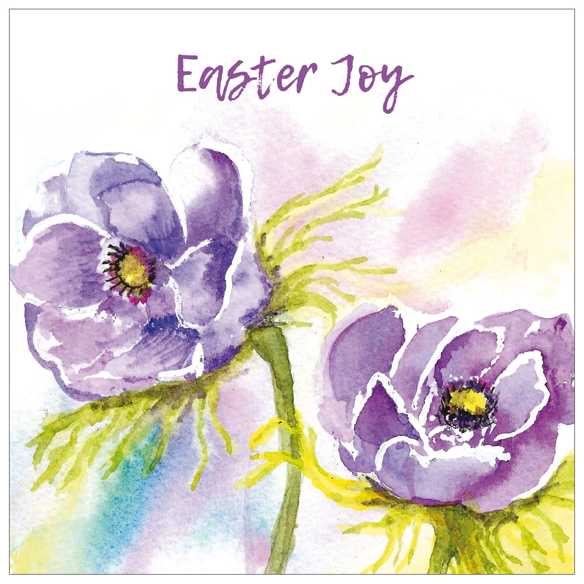 Religious Easter Cards - Purple Flowers, pack of 5, with white envelopes and Bible verse inside these Christian Easter cards, by Just Cards Direct