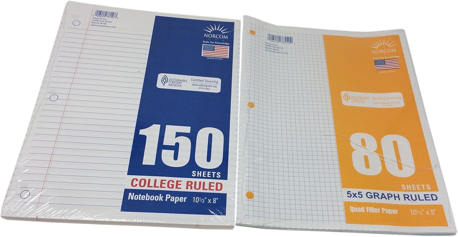 LooseLeaf College Ruled Filler Notebook Paper and
