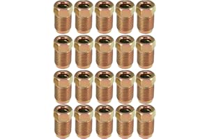 X AUTOHAUX 20pcs M10x1.0 Threads Brake Line Nut Fittings for 3/16" Steel Brake Line Tubing for Car