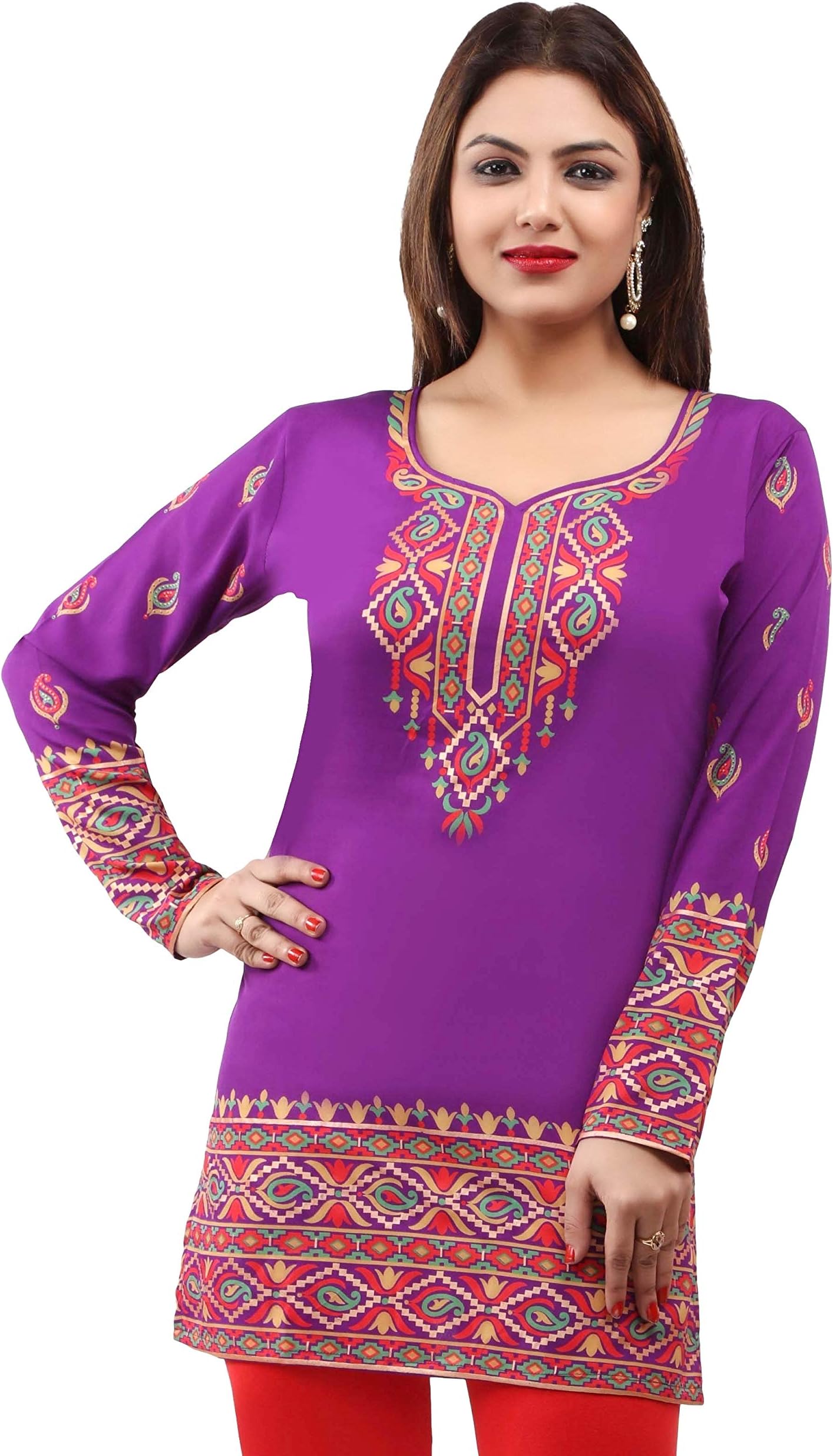 Women Fashion Pakistani Indian Kurti Tunic Kurta Top Shirt Dress 162D
