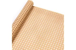 SINNSIDELIN 16" Width Plastic Cane Webbing Rattan Webbing Roll,23.6'' Length Faux Cane Open Weave Mesh Rattan Caning Material for Cabinet,Chair,Furnitur