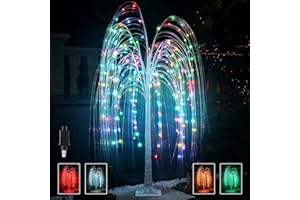 Fanshunlite Lighted Willow Tree, 5FT 216 LED Weeping Willow with 18 Colors Fairy Lights for Outdoor Indoor Decor, Twig Tree Easter and Mother's Day Home Garden Party Decoration