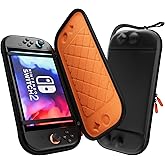 ProCase Ultra Slim Carrying Case for Nintendo Switch 2 2025, Protective Hard Shell Daily Travel Case Organizer Bag -Orange Black