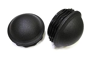 2pcs Pack: 3 1/2 Inch Round Plastic Spherical End Cap (for Hole Size from 3 3/16 to 3 3/8, Including 3 1/4 inches), Dome Shaped Cover for Steel Fence Post, Furniture Finishing Plug (Black)