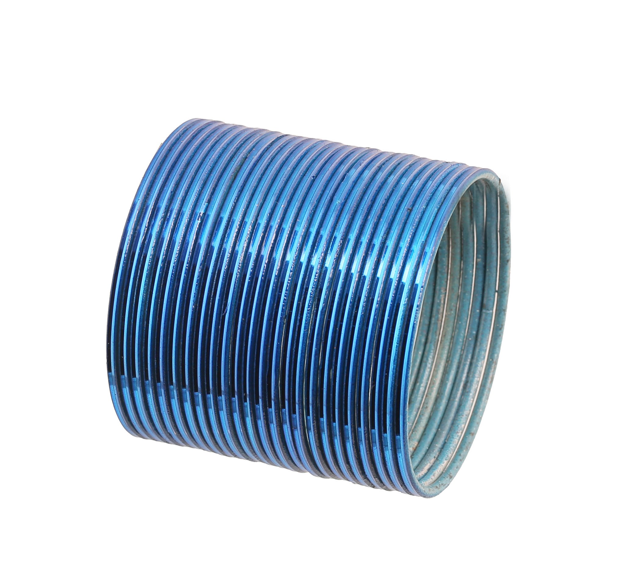 Touchstone "Colorful Bangle Collection Attractive Look Royal Blue Textured Color Indian Bollywood Thin Designer Jewelry Metal Bangle Bracelets for Women. Set of 24.