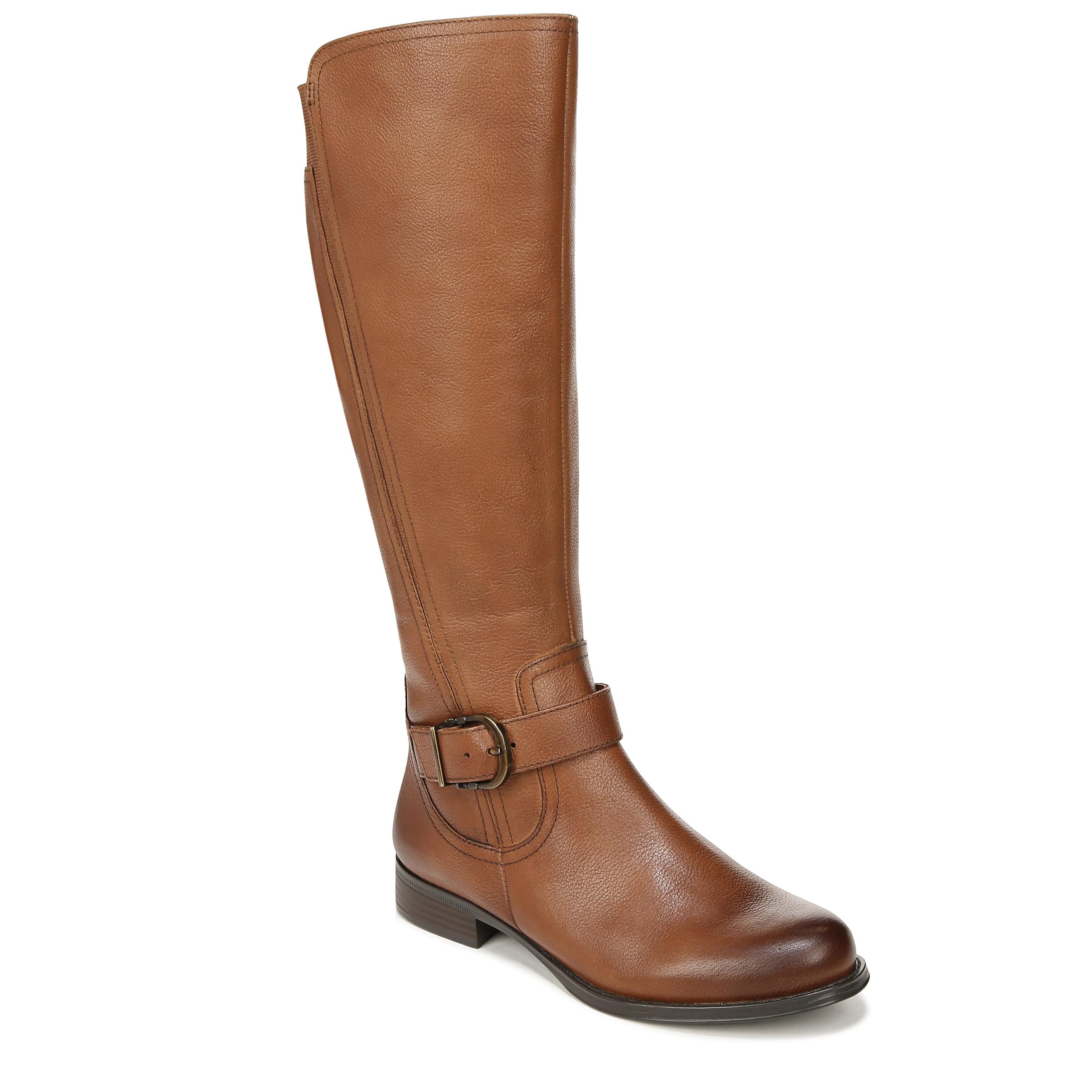 Naturalizer Womens Jaya Knee High Fashion Boot – Wide Calf Saddle Tan Wide Calf 9 M