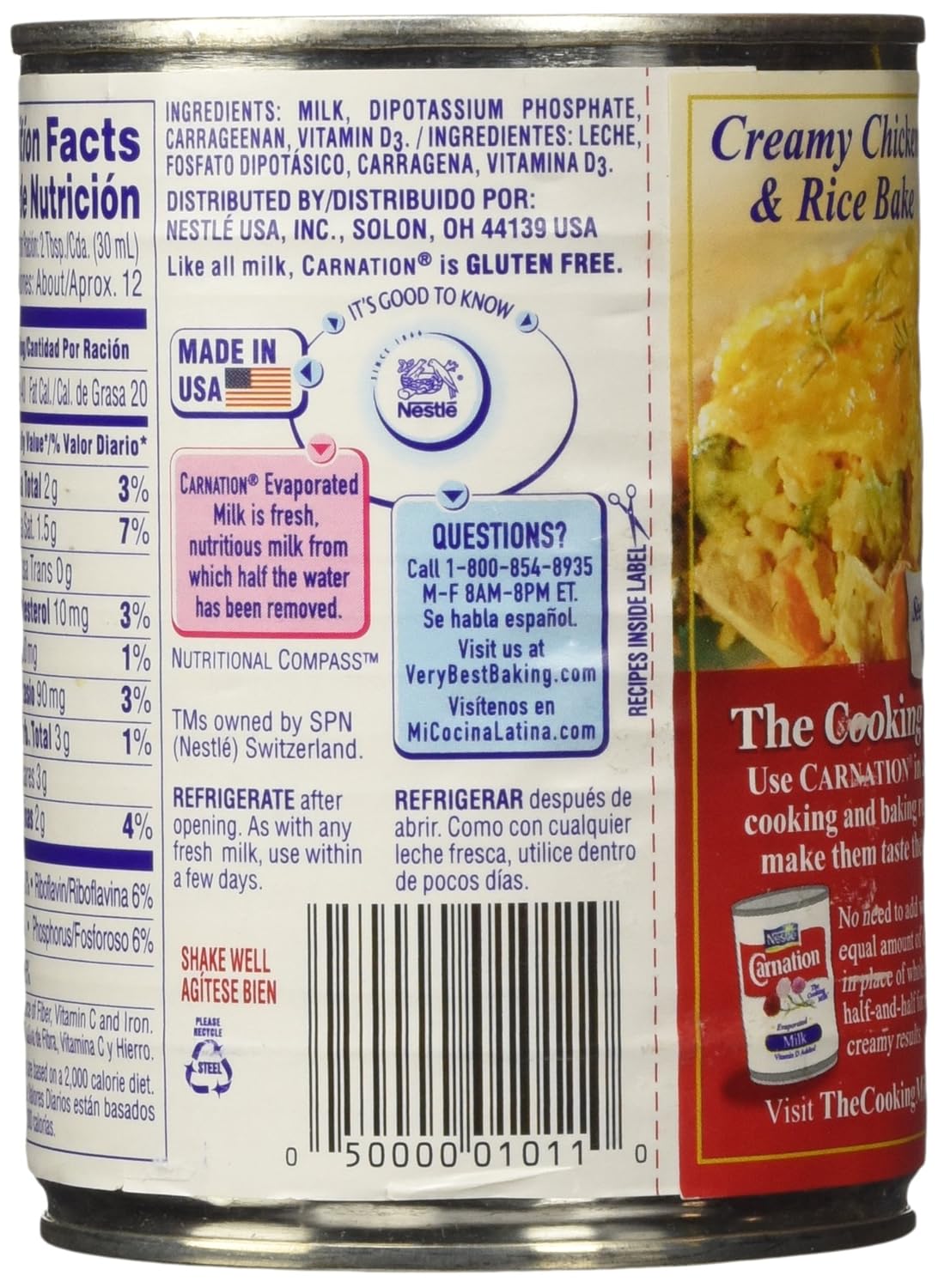 calories in evaporated milk