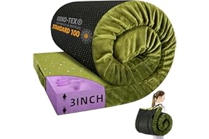 BDEUS Memory Foam Camping Mattress Pad 3inch Waterproof Roll Up Bed Sleeping Mat for Adults Portable Roll Up Mattress for Travel Guest Floor Bed Cot Mattress for Car, Tent