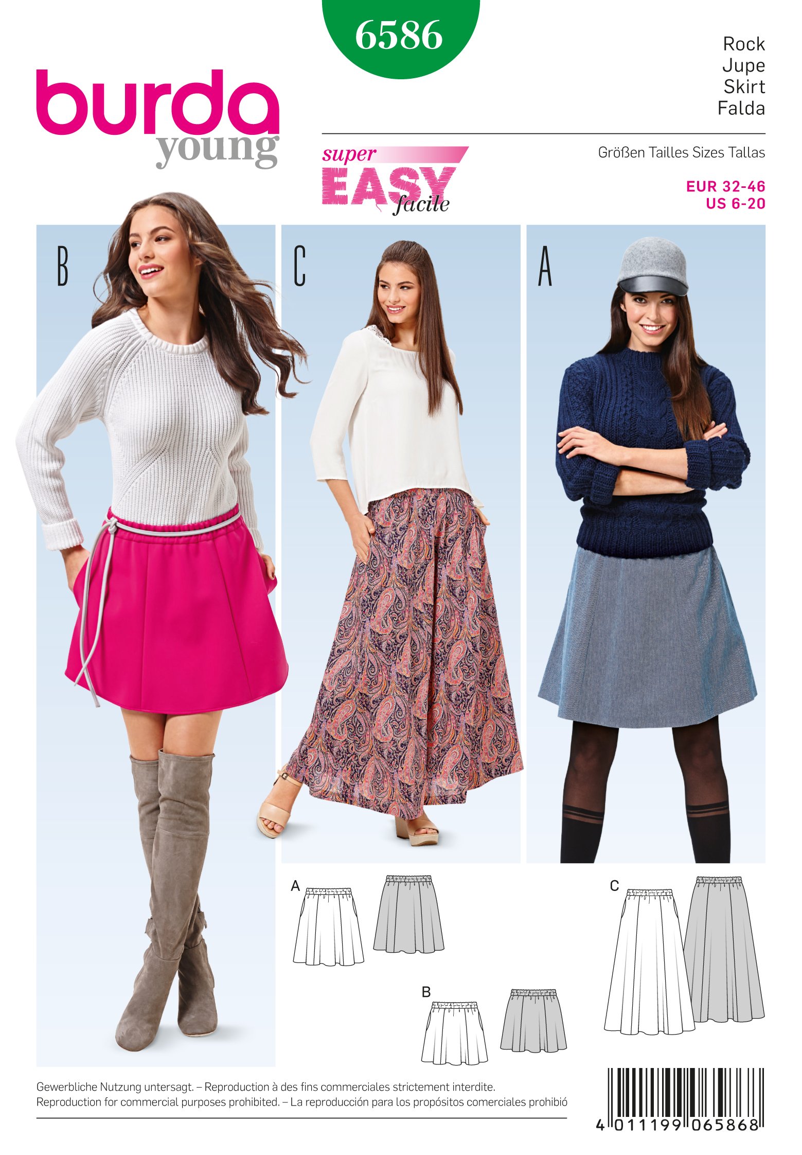 burdastyle Sewing Pattern B6586 Misses' Skirt