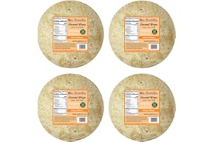 Mr. Tortilla Gourmet Wraps - Artisan Flour Tortillas, Small Batch Zero Cholesterol Snack, Kosher, Vegetarian - Authentic Mexican Snacks (8-Count Bags (Pack of 4), Honey Wheat)