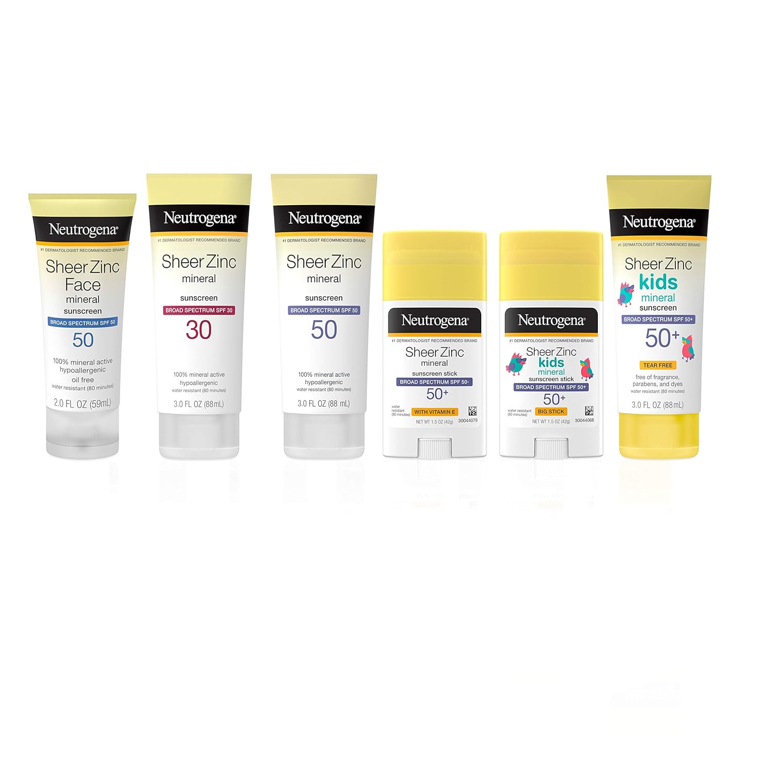 Neutrogena Sheer Zinc Oxide Dry-Touch Mineral Face Sunscreen Lotion with Broad Spectrum SPF 50, Oil-Free, Non-Comedogenic & Non-Greasy Zinc Oxide Facial Sunscreen, Hypoallergenic, 2 fl. oz: Beauty