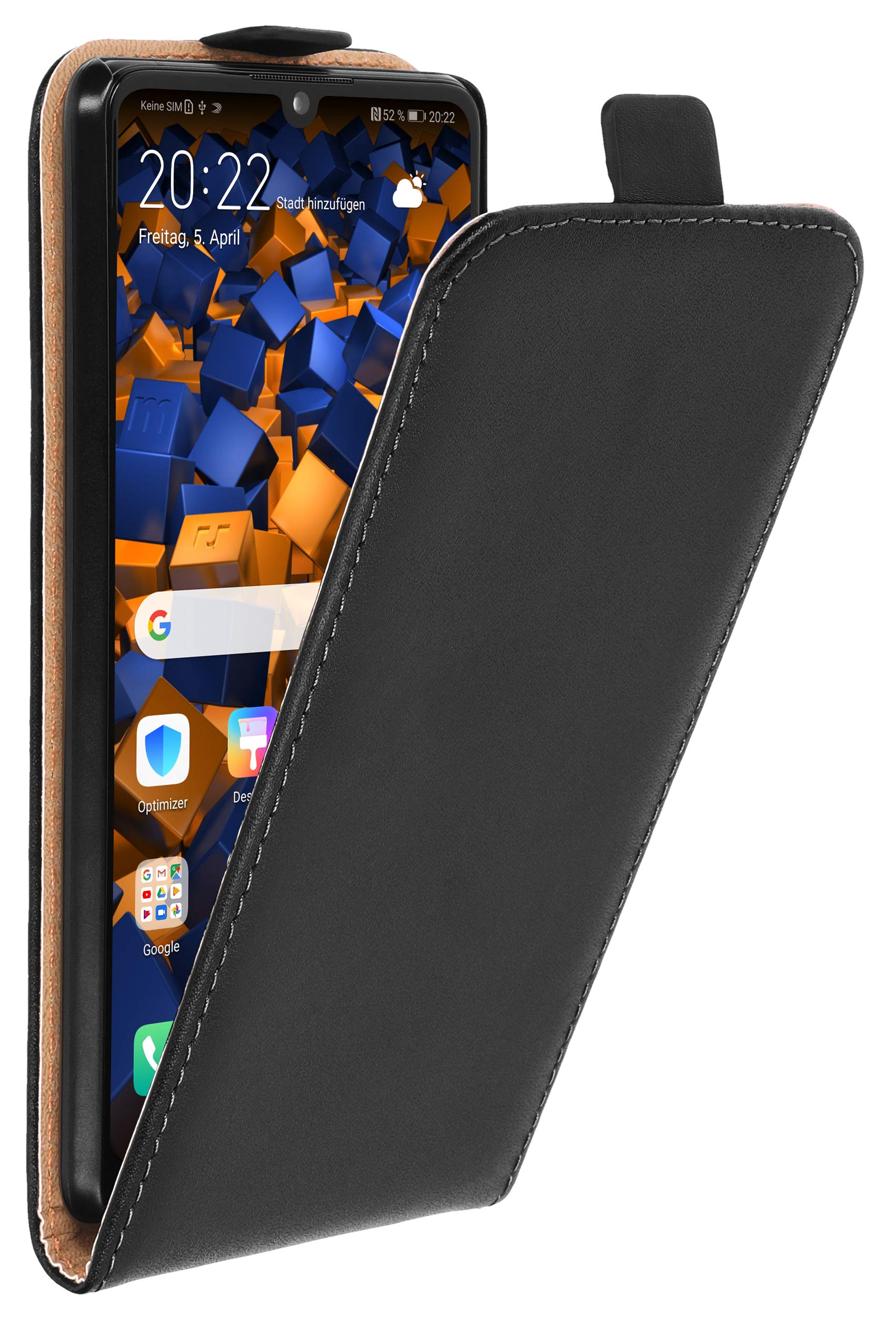 mumbi Book-Style Case Compatible with Huawei P30 Pro, Mobile Phone Case, Wallet, Black