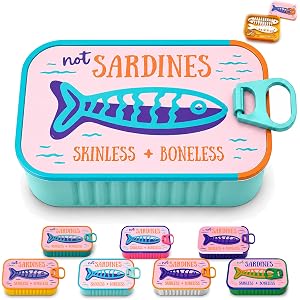 Loodion 2026 New Sardine Can Jewelry Travel Case with Fish Bone Chain Organizer - 3D Printed Fishbone Holder for Earrings, Ne