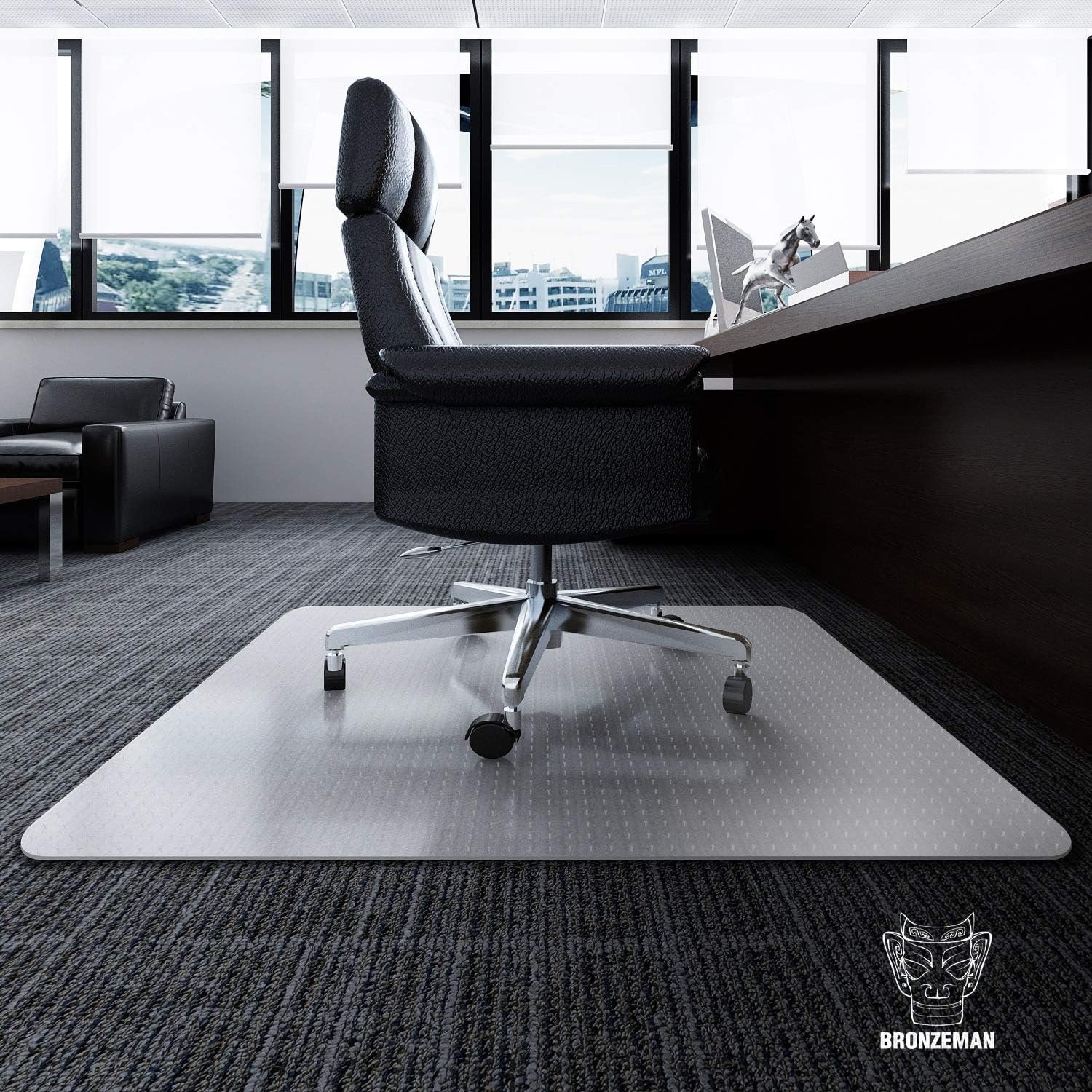 thumbnail image 2 of SEGAWE Office Chair Mat – Clear PVC, Anti-Slip, For Hardwood Or Carpet Floors – 36x48 Or 46x60 Inches 2 of 4