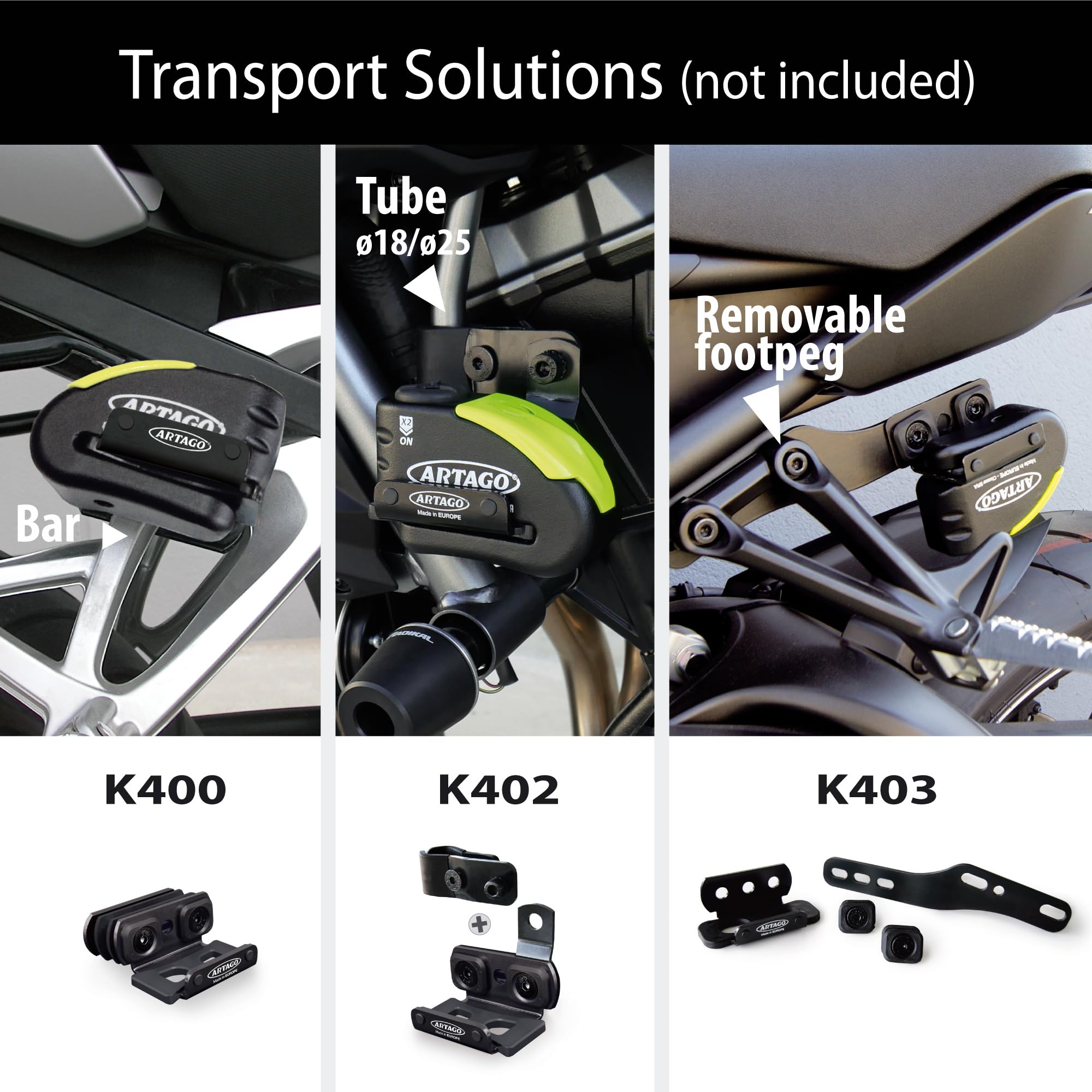 Artago 30X14 High-End Motorcycle Disc Lock with or Without Alarm, Don't Touch System 120dB, Sold Secure & SRA Approved, Disc 5mm Anti-Drill, 14mm Double Locking, Moto Anti Theft Wheel Brake Lock