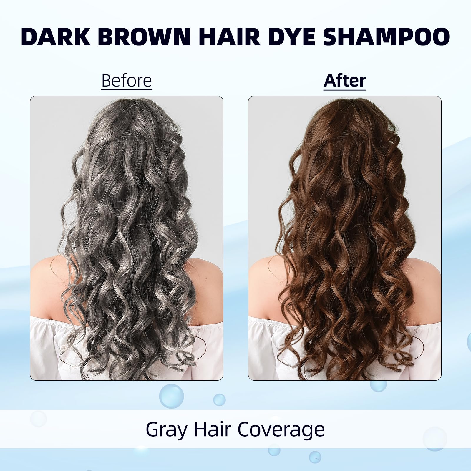 Ivnil Dark Brown Hair Dye Shampoo 3 in 1 for Women/Men Hair Color for Grey Coverage Seimi Permanent Instant Champu Para Canas Mujer for Men
