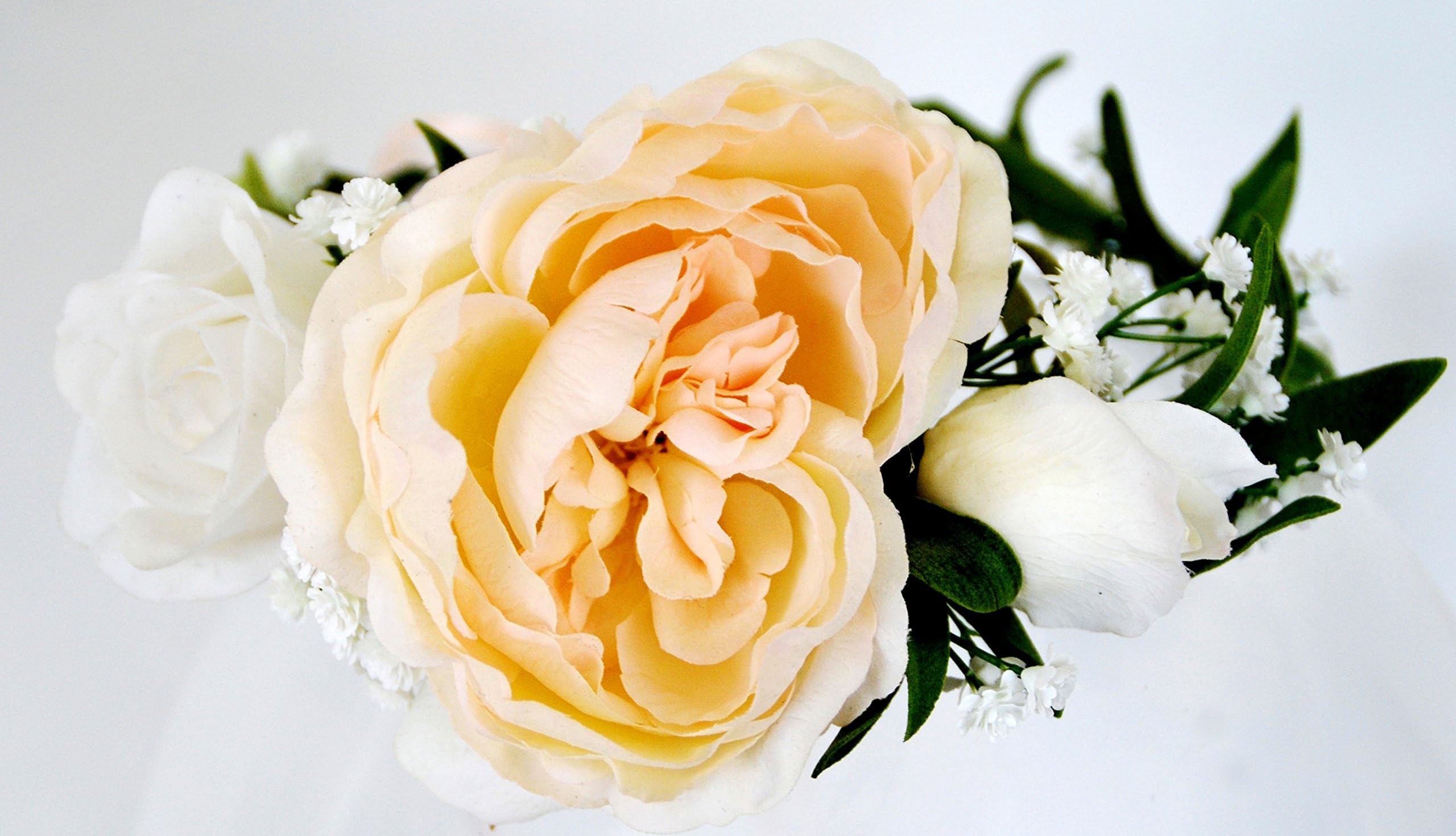 Flower Crown David Austin Peach Rose Premium Boho Bridal Festival