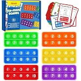 Aizweb Ten-Frame Math Manipulative for Elementary,Counting Number Math Games, Montessori Educational Toy for Kindergarten Classroom Kids 3 4 5 Year Old (Upgraded Version for 20 Task Cards)